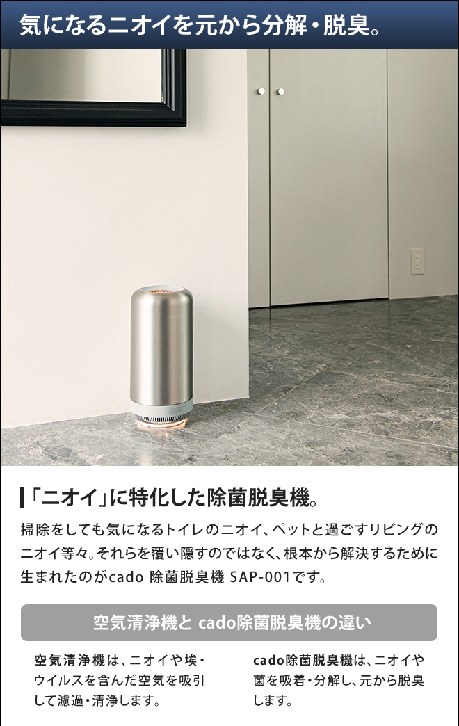 冷暖房/空調 空気清浄器 cado 除菌脱臭機（SAP-001）【選べる豪華特典】 | セレクトショップ 