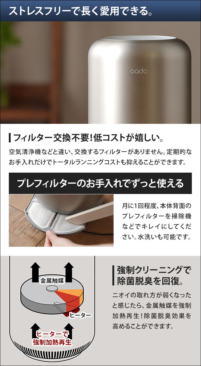 冷暖房/空調 空気清浄器 cado 除菌脱臭機（SAP-001）【選べる豪華特典】 | セレクトショップ 