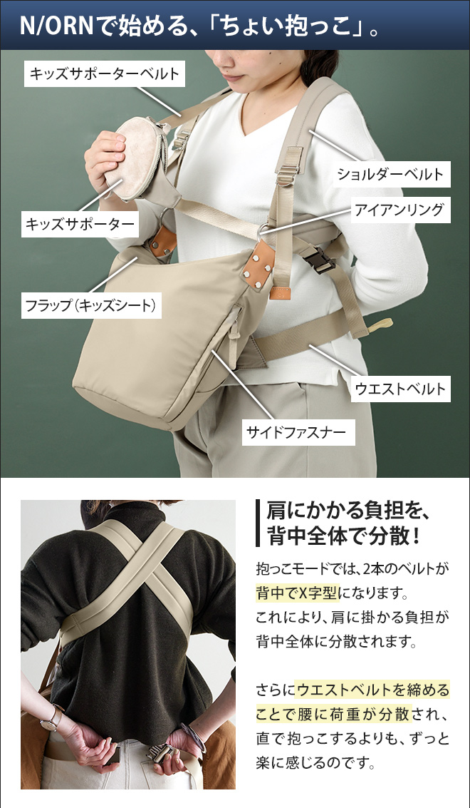 日本代理店正規品 ダッコリーノ　抱っこバッグ　ノルン　ベージュ 抱っこひも/スリング