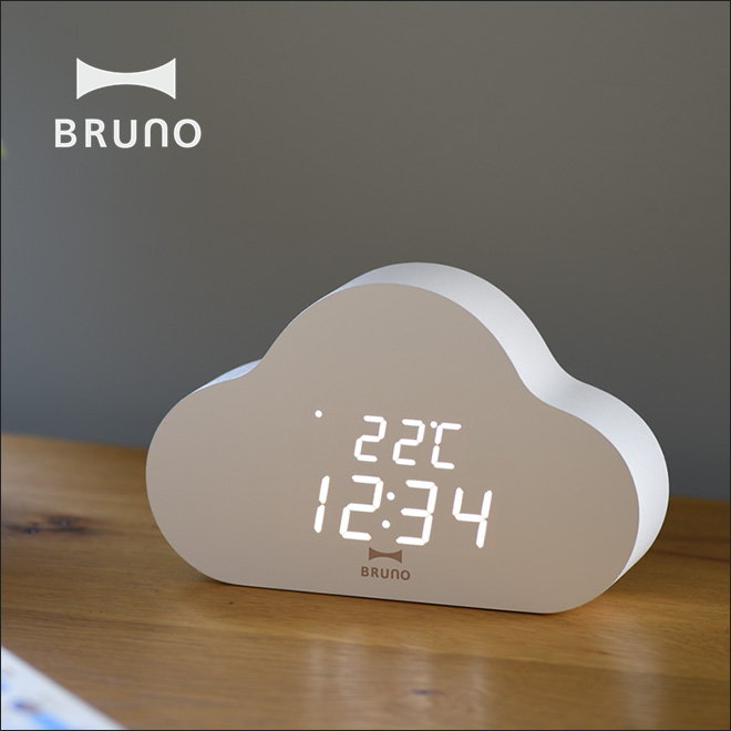 ブルーノ 【選べる豪華特典】 置き時計 クラウドクロック BCA030 LED
