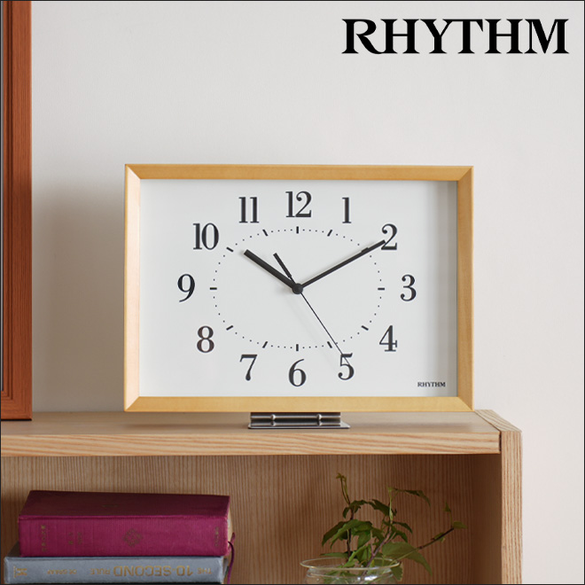 時計 リズム Aシリーズ A4 木枠 置き時計 置時計 壁掛け時計 壁掛時計