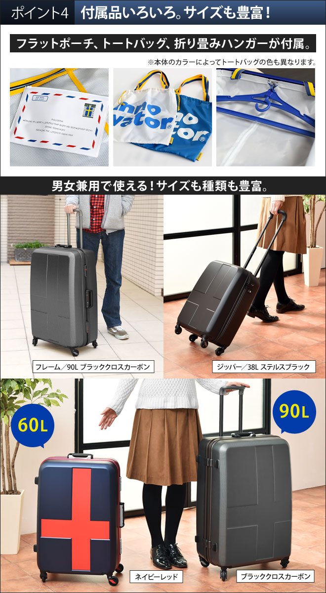 スーツケース ハードキャリー innovator 90L INV68T フレーム式 ...