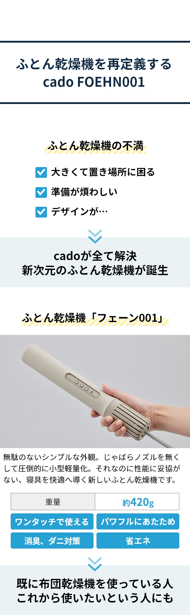 cado(カドー) 布団乾燥機 FOEHN001(フェーン001) FEN-001