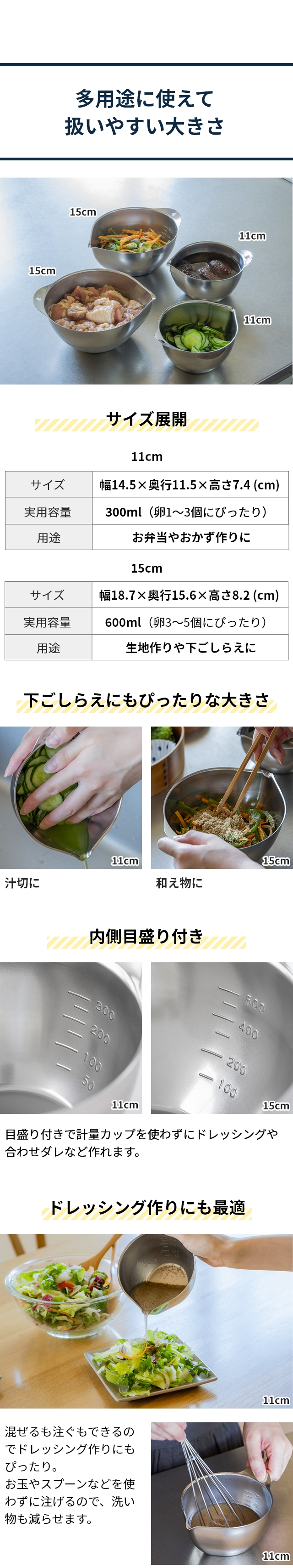 bwsSELECTION (ビーワースセレクション) すっきり暮らすキレッキレボウル 11cm ざるセット