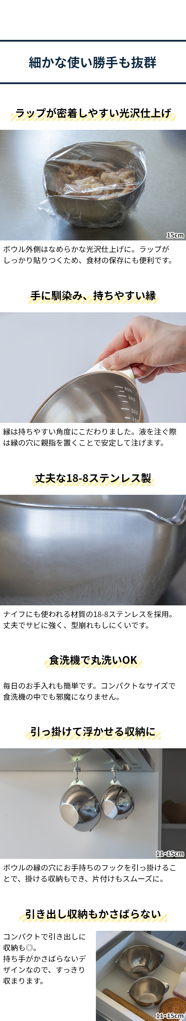 bwsSELECTION (ビーワースセレクション) すっきり暮らすキレッキレボウル 11cm ざるセット