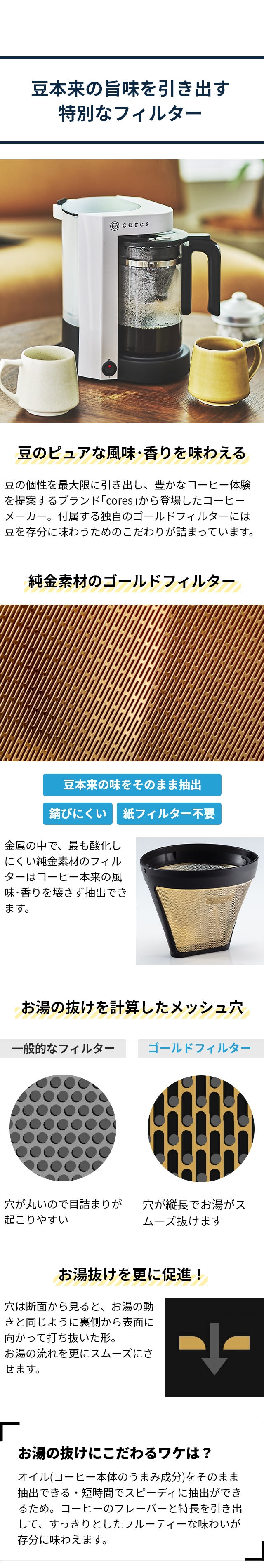 cores （コレス） 5カップコーヒーメーカー C302WH