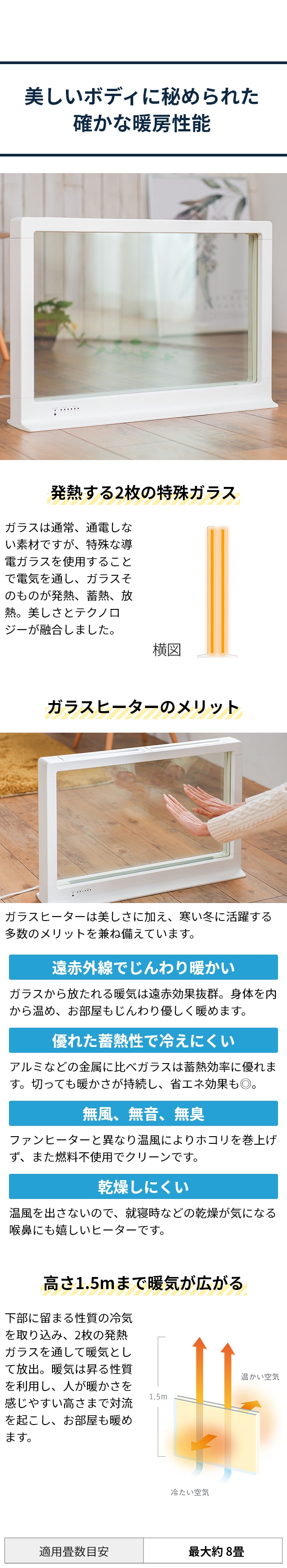 SONOBI(ソノビ) ダブルグラスヒーター(Double Glass Heater) DGH-01：美しいボディに秘められた確かな暖房性能