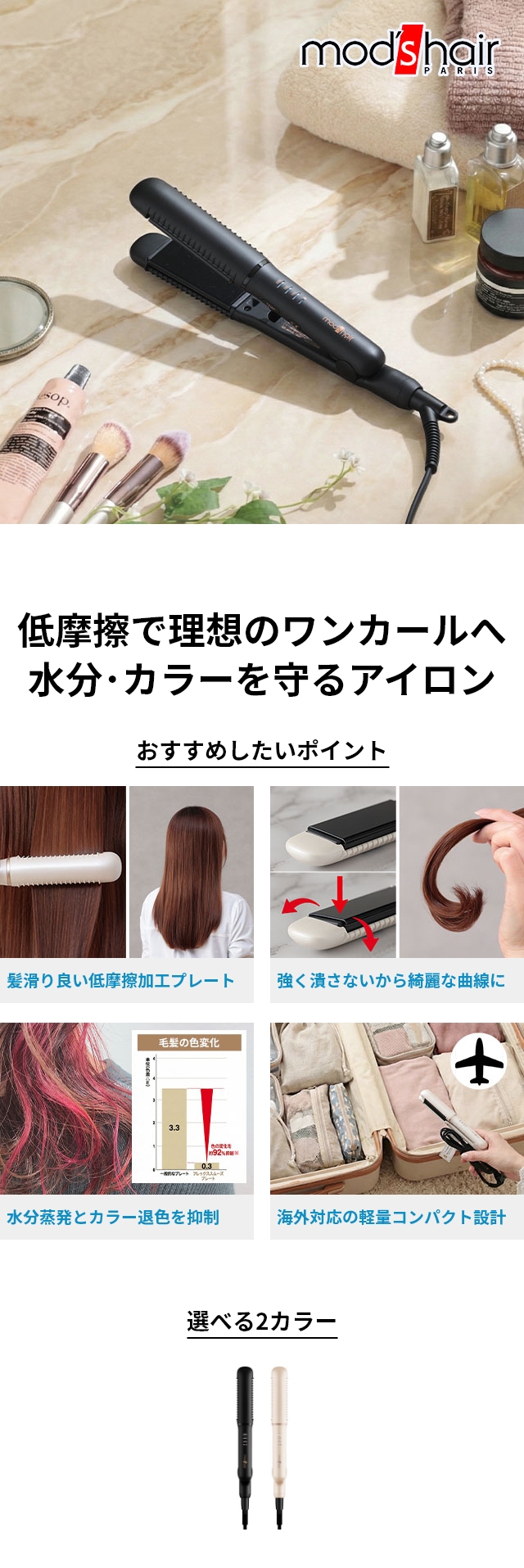 mod's hair (モッズ・ヘア) アドバンス フレックス スムーズワンカールアイロン MHS-2850