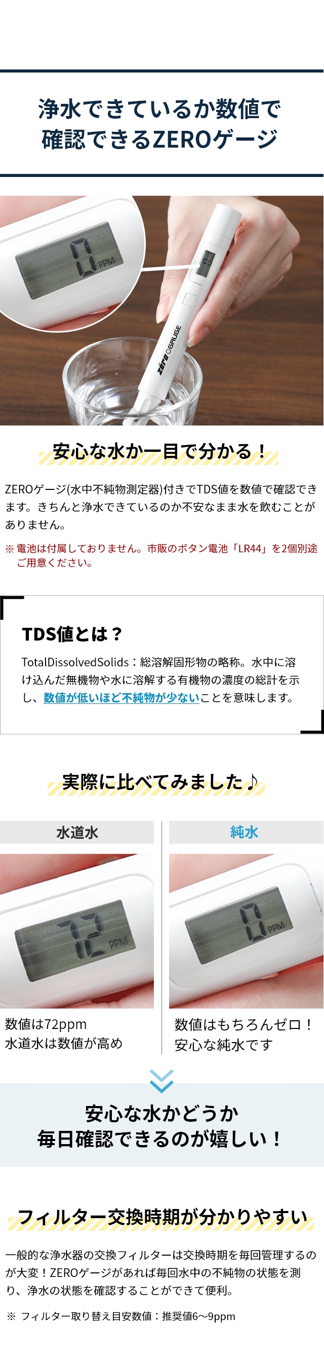 apides (アピデ) ゼロボトル (ZERO BOTTLE) 携帯浄水器 ZL-BL350WH ZEROゲージセット