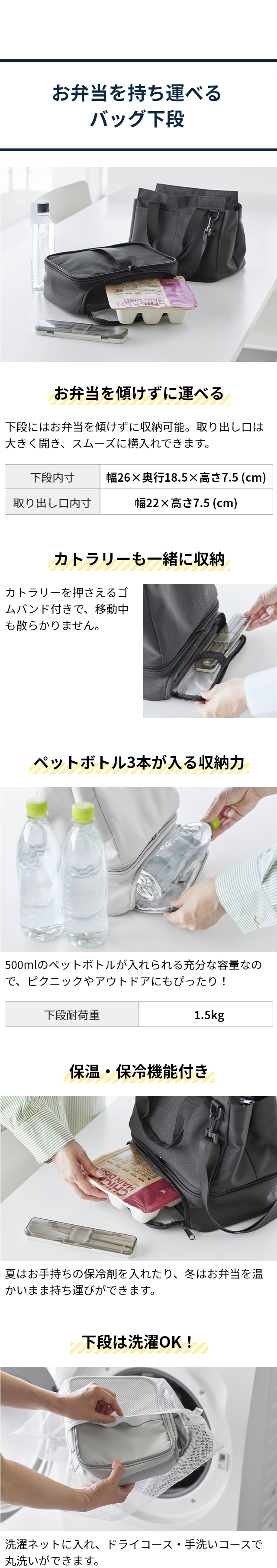 tower (タワー) セパレートできる横からパッとランチバッグ