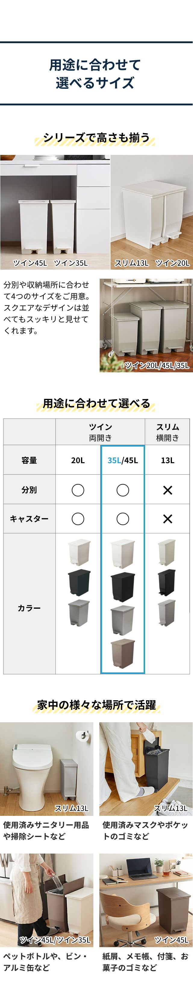 SOLOW（ソロウ） ペダルオープンツイン　35L　2個セット SOLOW-35L-2SET
