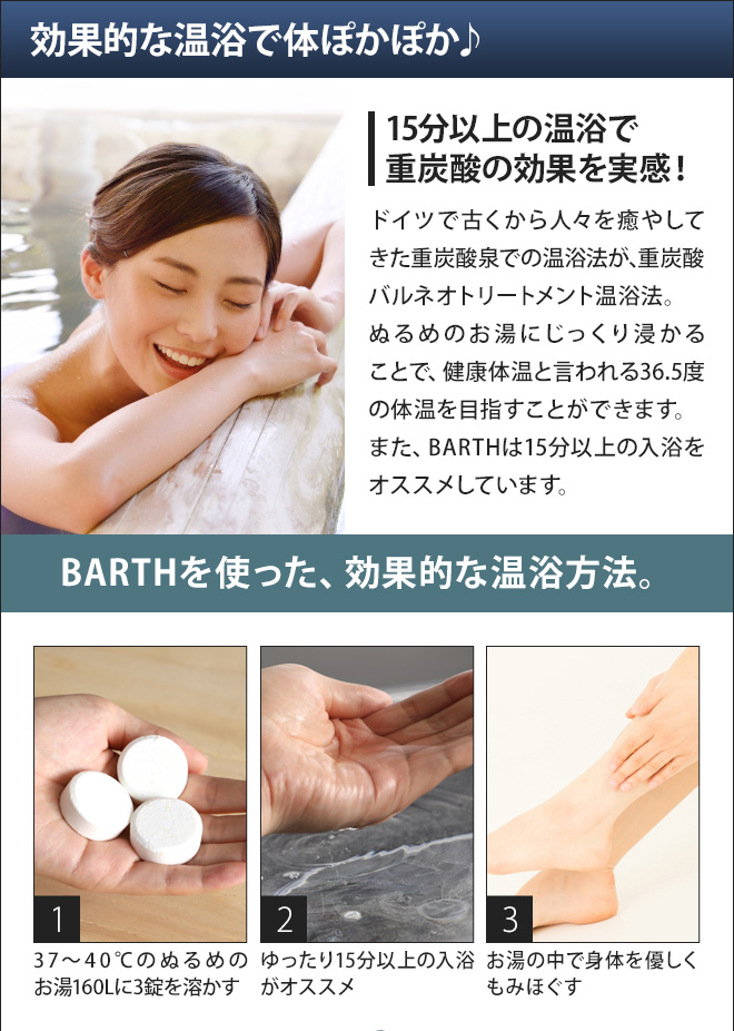 薬用BARTH 中性重炭酸入浴剤 90錠入り[30日用] | セレクトショップ・AQUA（アクア）