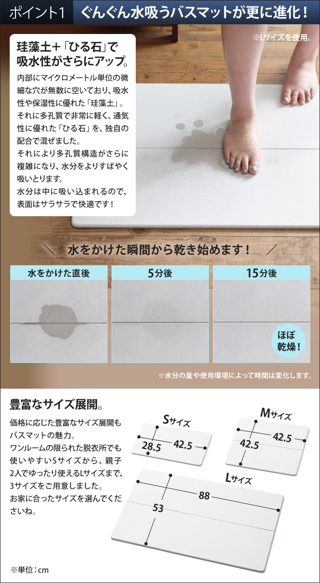 soil GEM ソイルジェム バスマット Mサイズ 日本製 セレクトショップ・AQUA（アクア）